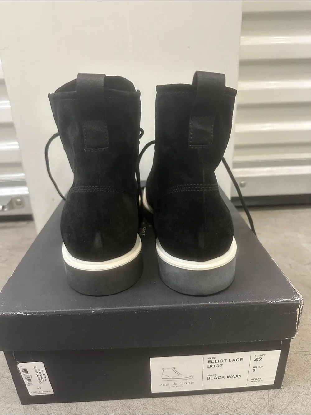 rag & bone Black Suede Chukka Boots with White Welt